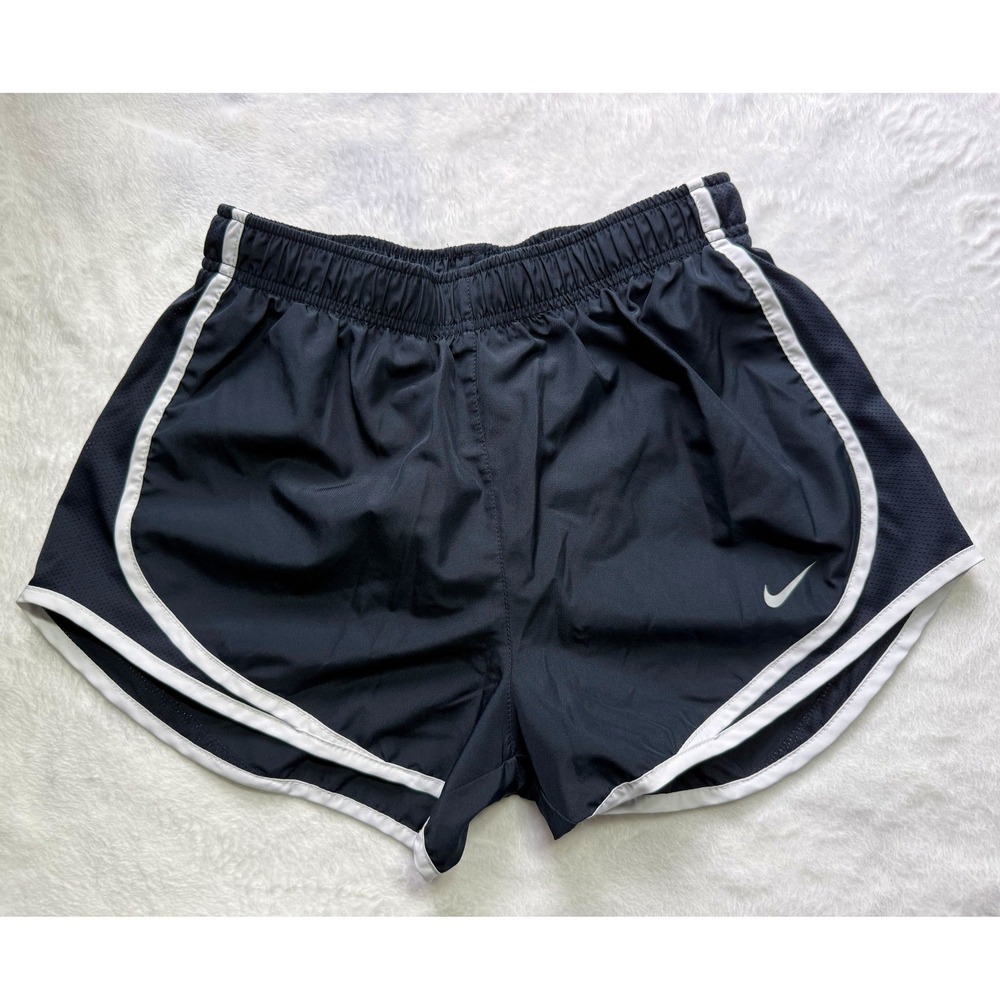 Nike Dri-FIT Tempo Running Shorts Black White Mesh Trim Womens Small